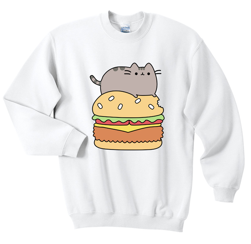 Harajuku Pusheen Burger Sweatshirts - Sweater - FANSSHIRT